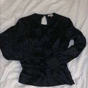 Aritzia wilfred black silk blouse long sleeve